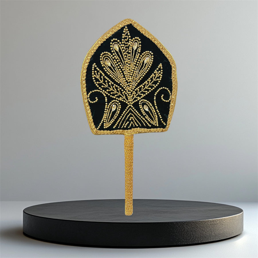 Fabric/Embroidery Fan (emereld green)