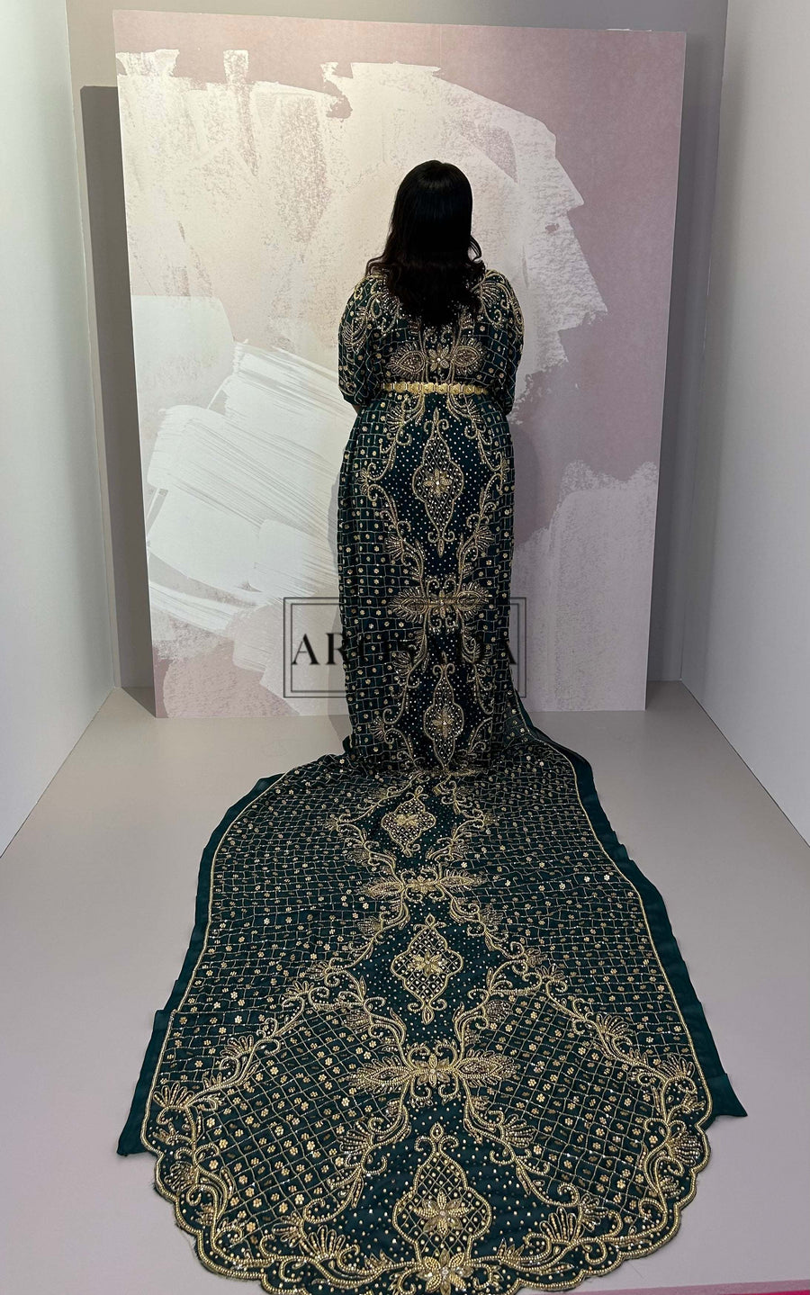 READY TO BE SHIPPED/Glory Amina (Emereld green)-Satin Bridal Dirac(tailored)