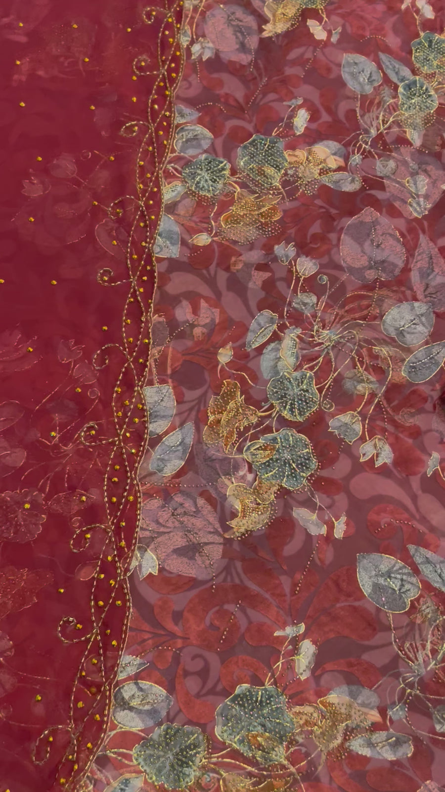 LIMITED EDITION (Maqbal-Silk) Burgundy Flower Heaven