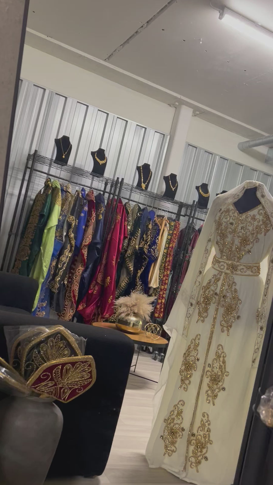 Nikkah Kaftan Dress II (white and Gold)