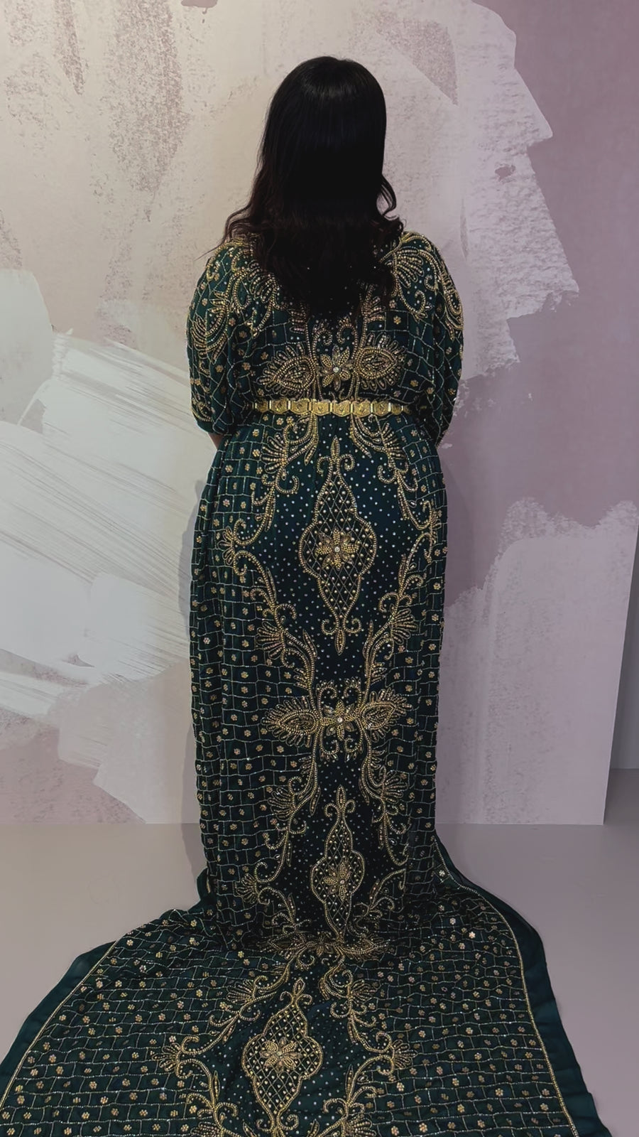 READY TO BE SHIPPED/Glory Amina (Emereld green)-Satin Bridal Dirac(tailored)