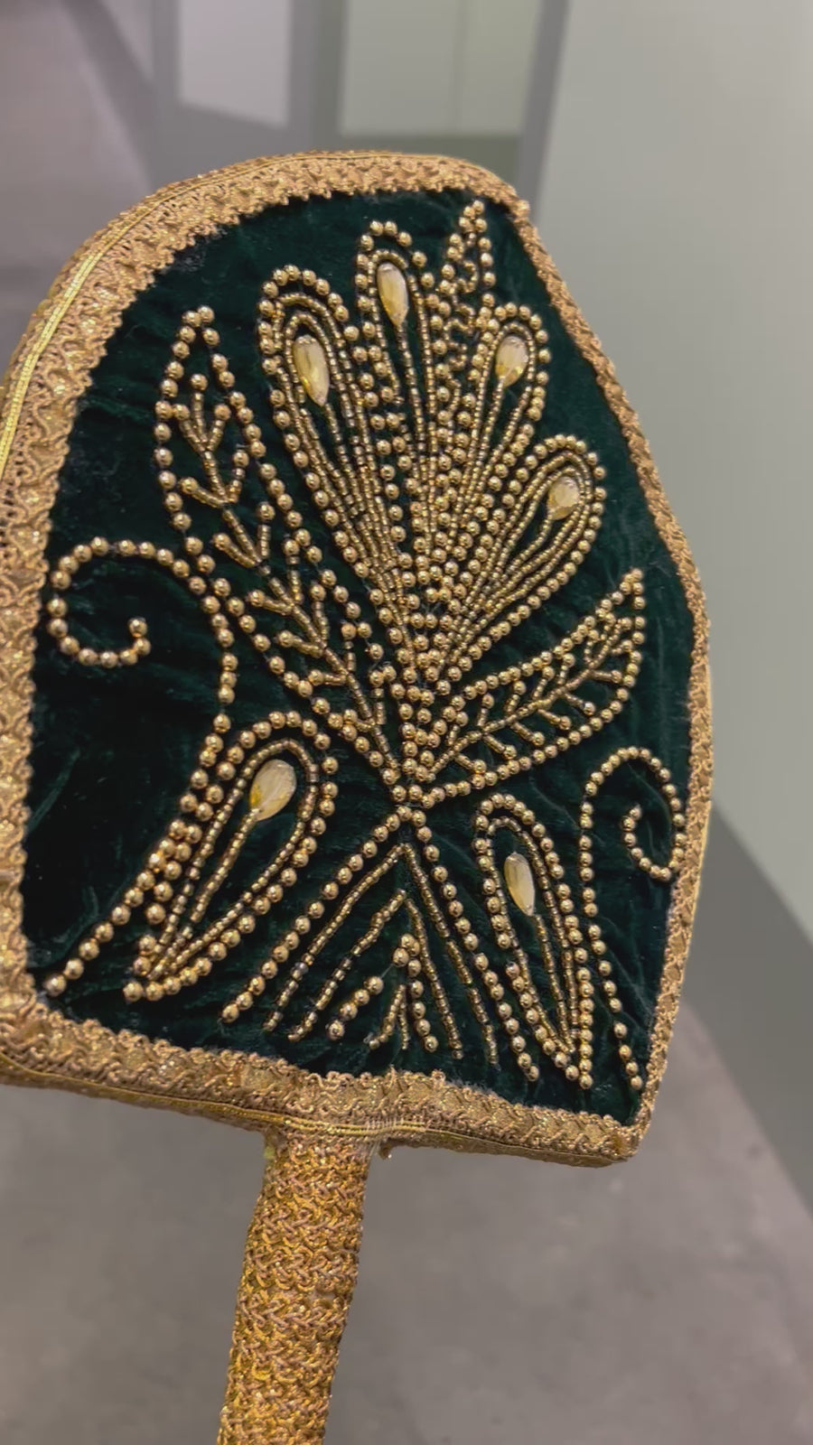 Fabric/Embroidery Fan (emereld green)
