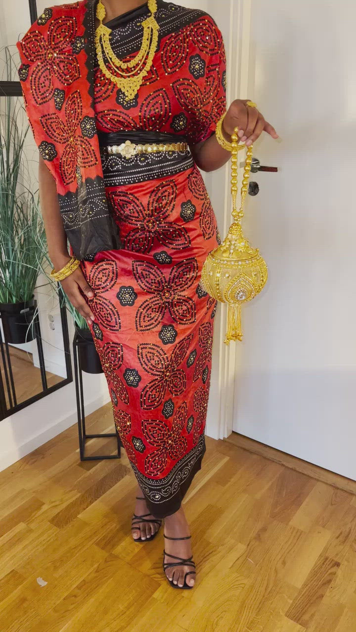 Red Shaash Set with stones (PRE-ORDER)